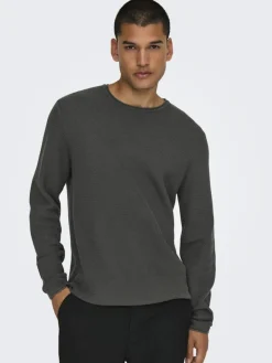 ONSERIC REG 12 STRUC CREW KNIT NOOS grey pinstripe