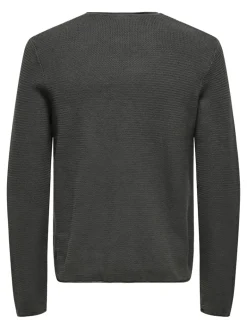 ONSERIC REG 12 STRUC CREW KNIT NOOS grey pinstripe