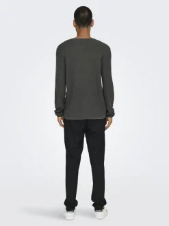 ONSERIC REG 12 STRUC CREW KNIT NOOS grey pinstripe