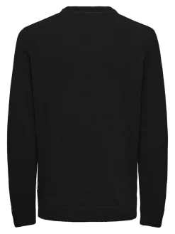ONSETHAN LIFE REG 7 CREW KNIT NOOS black