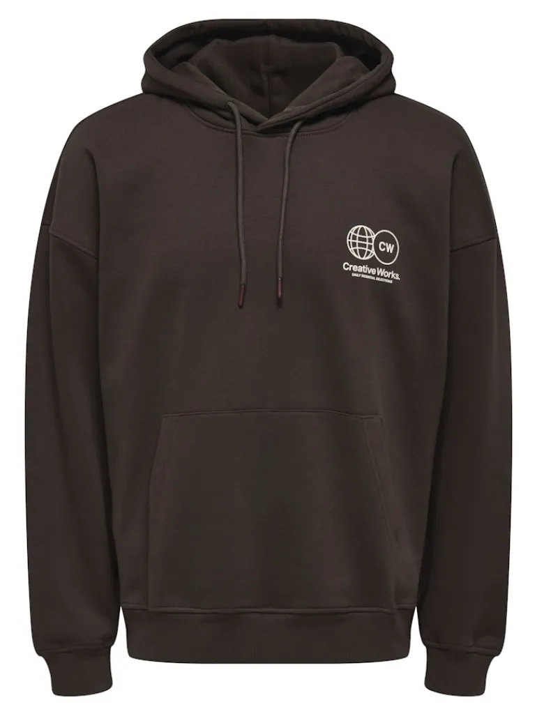 ONSGALLERY VTG HOODIE coffee bean