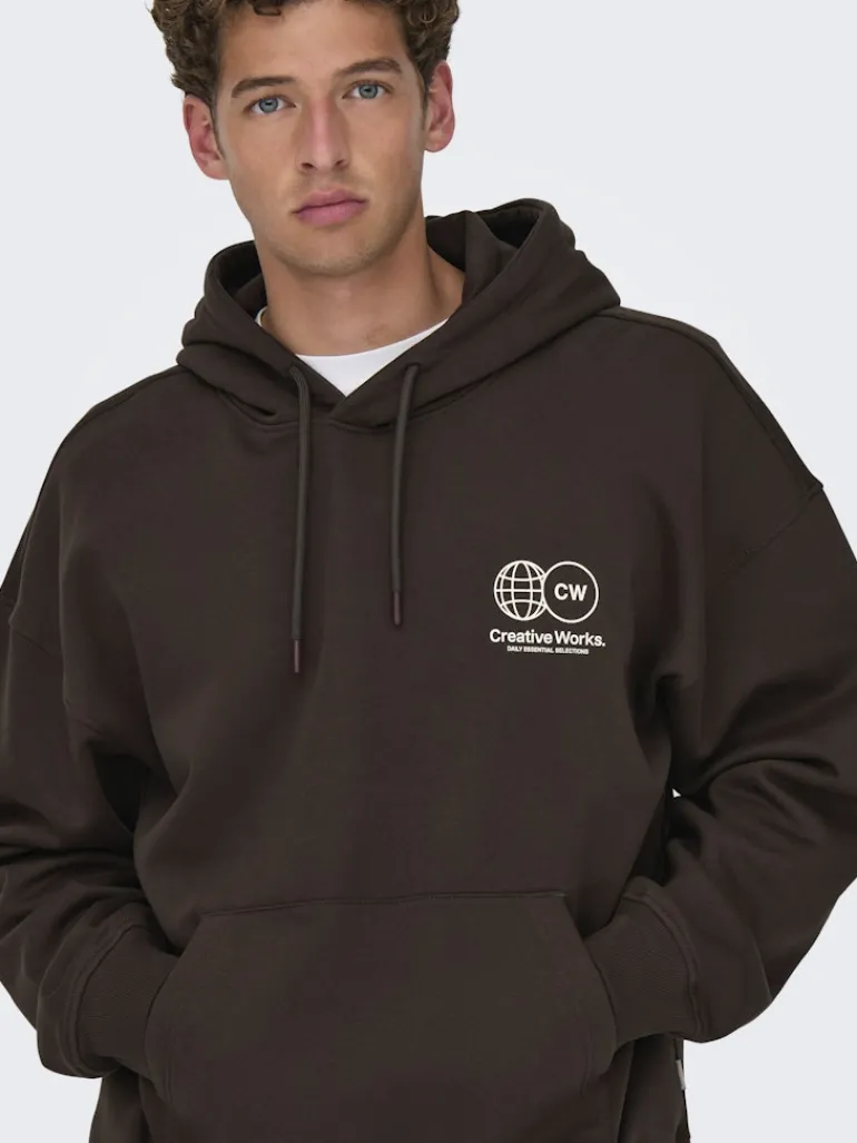 ONSGALLERY VTG HOODIE coffee bean
