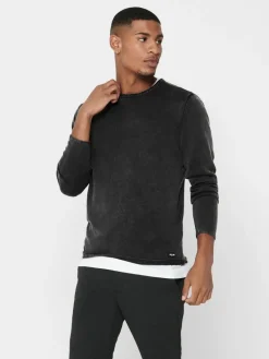 ONSGARSON 12 WASH CREW KNIT black