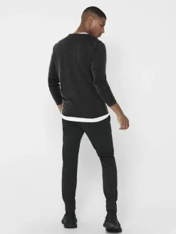ONSGARSON 12 WASH CREW KNIT black