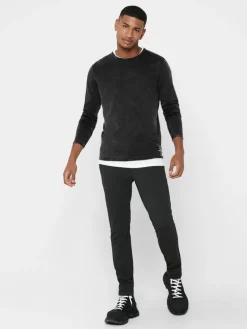 ONSGARSON 12 WASH CREW KNIT black