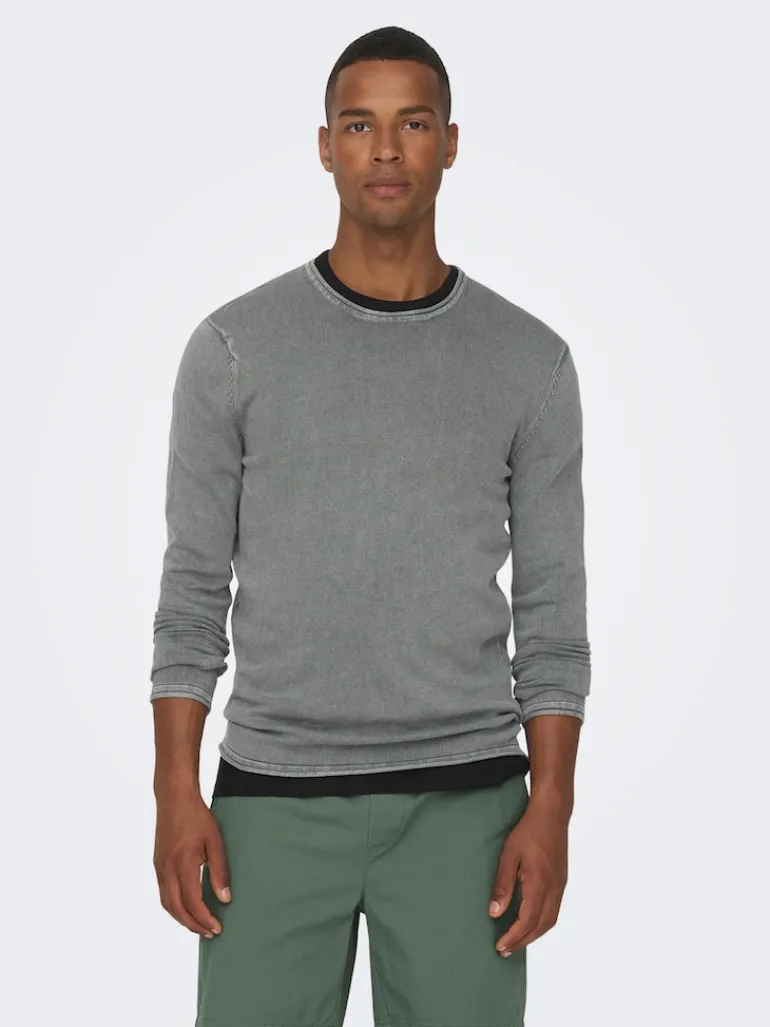 ONSGARSON 12 WASH CREW KNIT castor gray