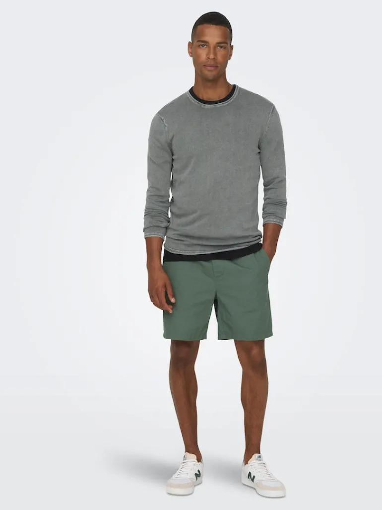 ONSGARSON 12 WASH CREW KNIT castor gray