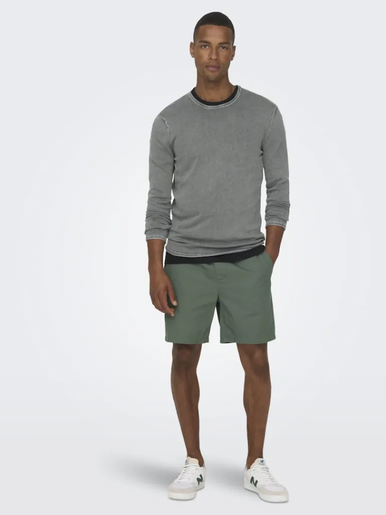 ONSGARSON 12 WASH CREW KNIT castor gray
