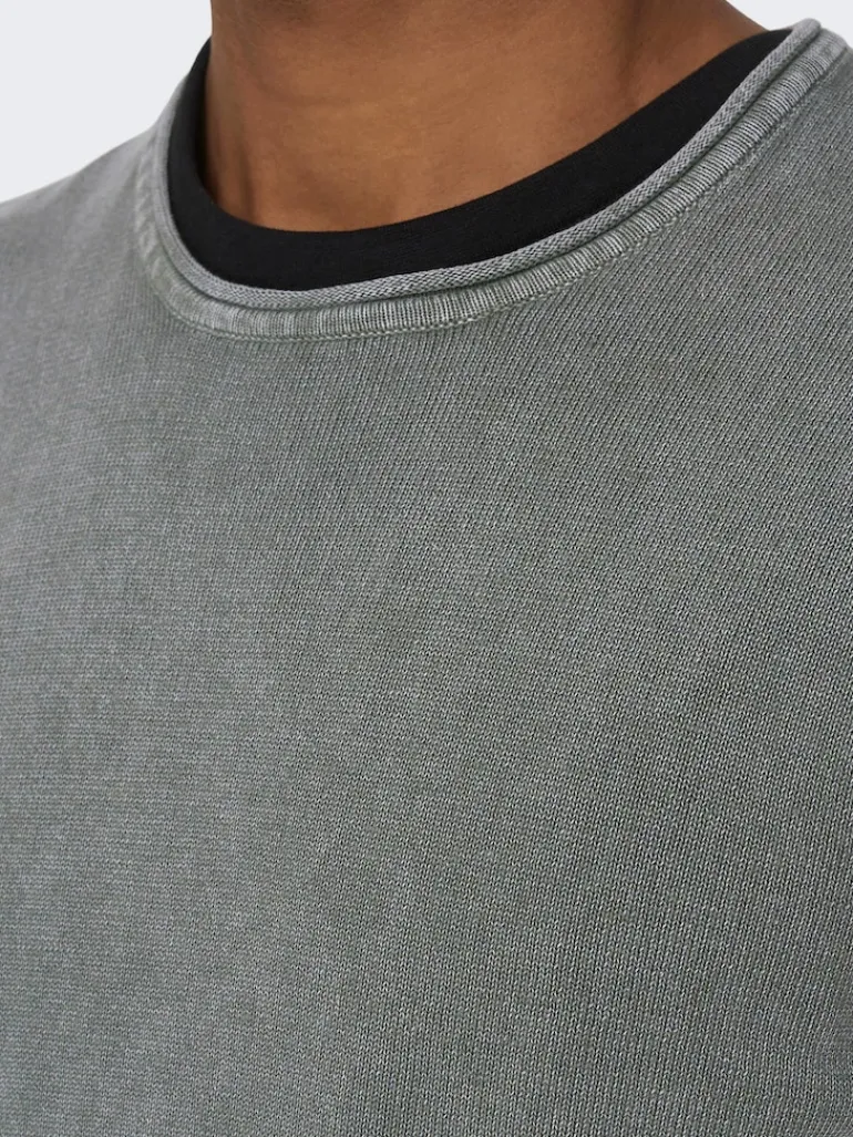 ONSGARSON 12 WASH CREW KNIT castor gray