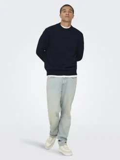 ONSJAMES RLX CREW KNIT NOOS dark sapphire