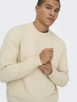 ONSJAMES RLX CREW KNIT NOOS oatmeal