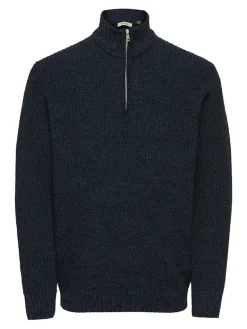 ONSJOIN REG LS HIGH NECK KNIT CAMP dark sapphire