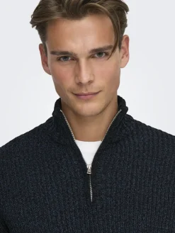ONSJOIN REG LS HIGH NECK KNIT CAMP dark sapphire
