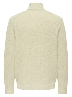 ONSJOIN REG LS HIGH NECK KNIT CAMP egret