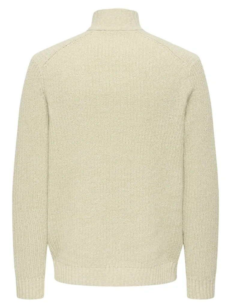 ONSJOIN REG LS HIGH NECK KNIT CAMP egret