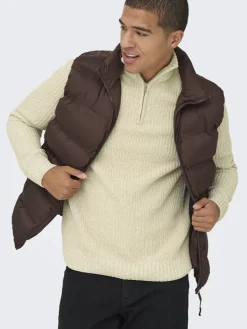 ONSJOIN REG LS HIGH NECK KNIT CAMP egret