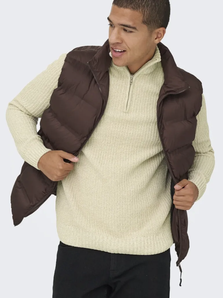 ONSJOIN REG LS HIGH NECK KNIT CAMP egret