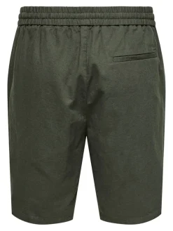 ONSLINUS 0007 COT LIN SHORTS NOOS olive night