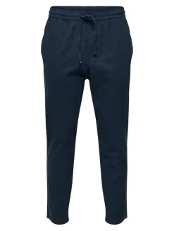 ONSLINUS CROP 0007 COT LIN PNT NOOS dark navy