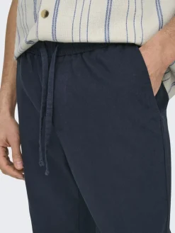 ONSLINUS CROP 0007 COT LIN PNT NOOS dark navy