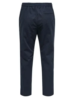 ONSLINUS CROP 0007 COT LIN PNT NOOS dark navy