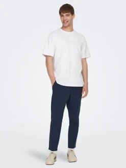 ONSLINUS CROP 0007 COT LIN PNT NOOS dark navy