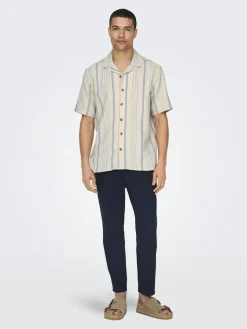 ONSLINUS CROP 0007 COT LIN PNT NOOS dark navy