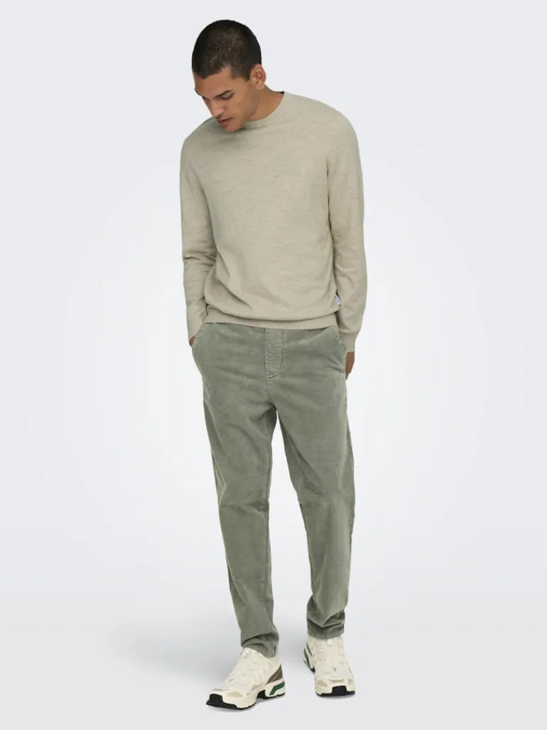 ONSLINUS TAP CORDUROY 0185 PANT NOOS castor gray