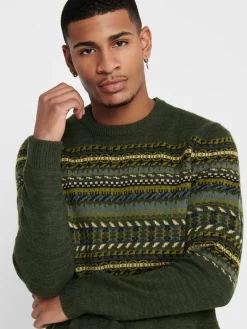 ONSLUDVIG 7 CHEST JAQ KNIT deep depths