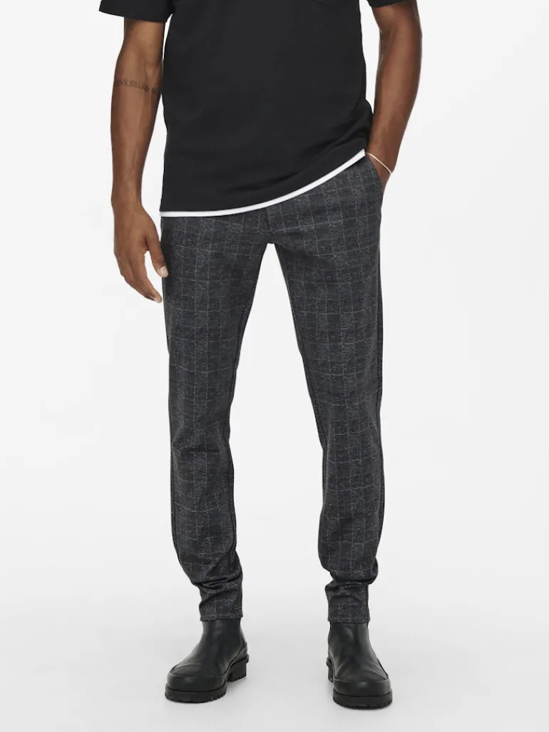ONSMARK SLIM CHECK PANTS 9887 NOOS black