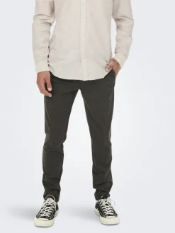 ONSMARK SLIM HERRINGBONE 2911 PANT NOOS slate black