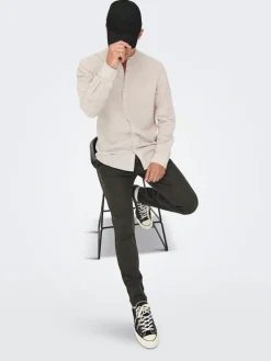 ONSMARK SLIM HERRINGBONE 2911 PANT NOOS slate black