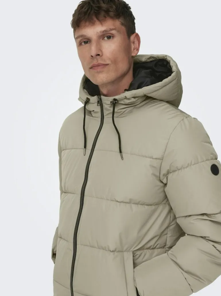 ONSMELVIN LIFE HOOD PUFFER JACKET OTW VD vintage khaki