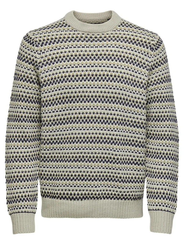 ONSMUSA REG 3 STRUC CREW KNIT silver lining