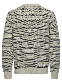 ONSMUSA REG 3 STRUC CREW KNIT silver lining