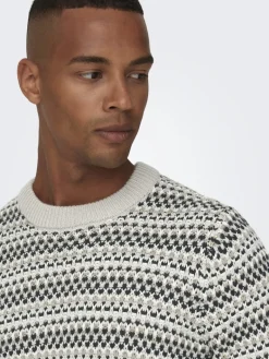 ONSMUSA REG 3 STRUC CREW KNIT silver lining