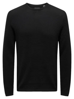 ONSPANTER REG 12 STRUC CREW KNIT NOOS black