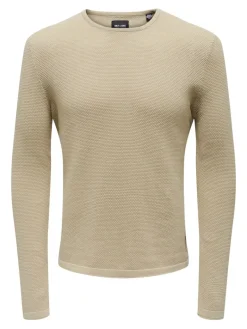 ONSPANTER REG 12 STRUC CREW KNIT NOOS silver lining