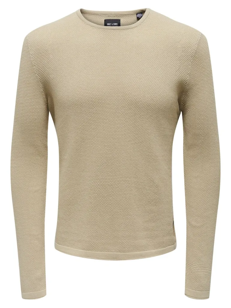ONSPANTER REG 12 STRUC CREW KNIT NOOS silver lining