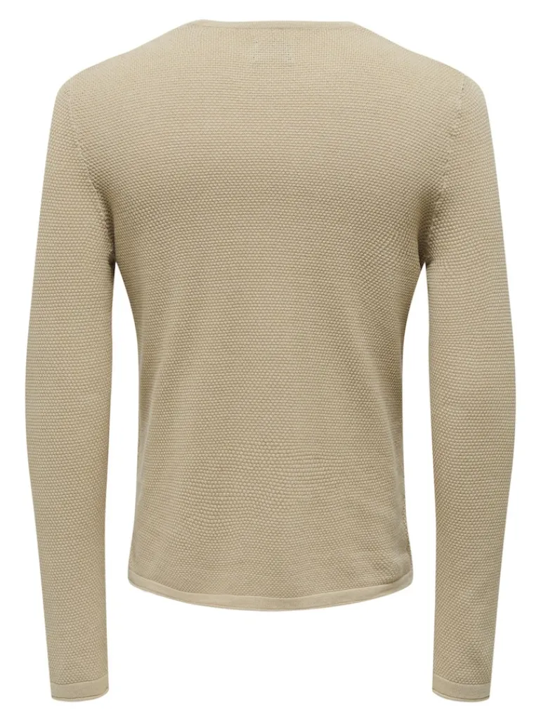 ONSPANTER REG 12 STRUC CREW KNIT NOOS silver lining