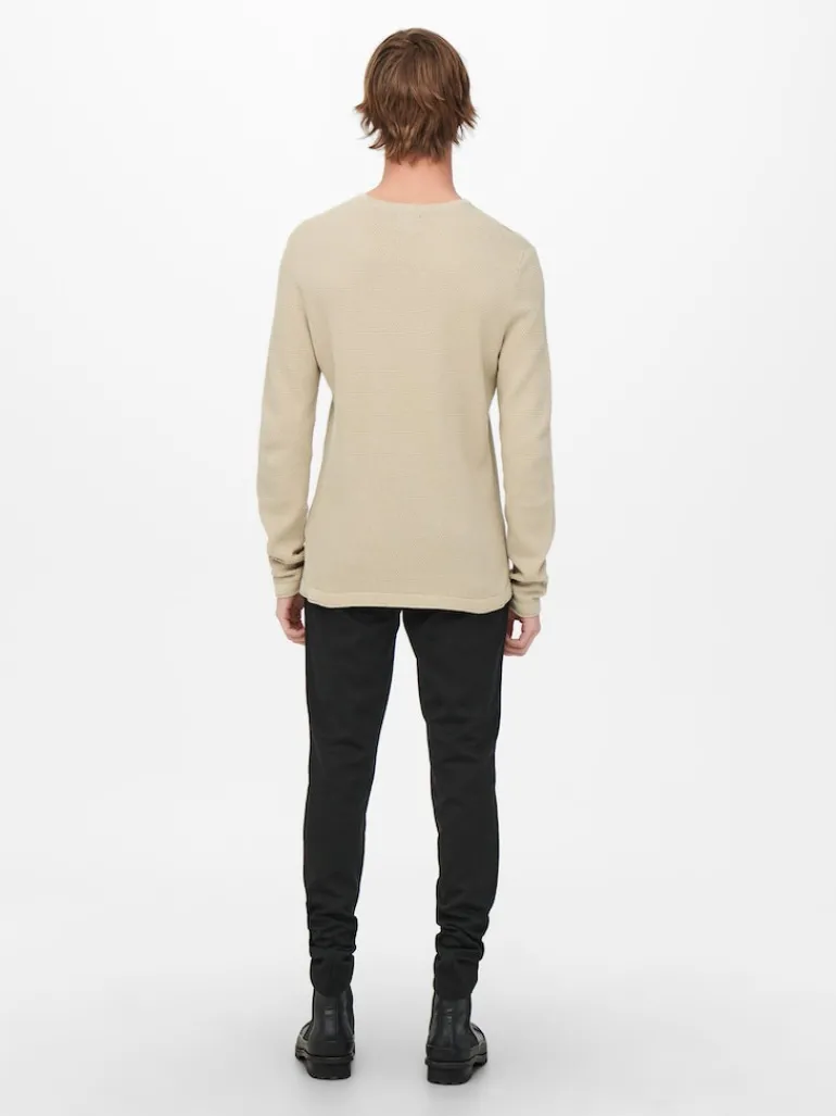 ONSPANTER REG 12 STRUC CREW KNIT NOOS silver lining