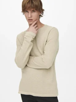 ONSPANTER REG 12 STRUC CREW KNIT NOOS silver lining