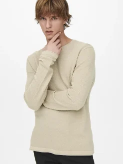 ONSPANTER REG 12 STRUC CREW KNIT NOOS silver lining