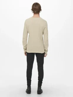 ONSPANTER REG 12 STRUC CREW KNIT NOOS silver lining