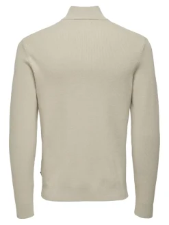 ONSPHIL REG 12 STRUC HALF ZIP KNIT NOOS silver lining