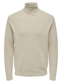 ONSPHIL REG 12 STRUC ROLL NECK KNIT silver lining
