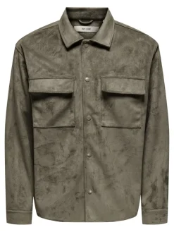 ONSRAVI FAKE SUEDE SHACKET OTW falcon