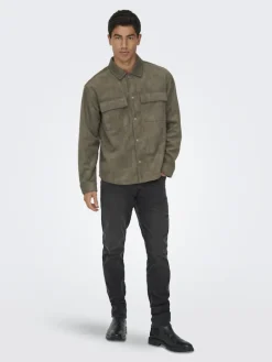 ONSRAVI FAKE SUEDE SHACKET OTW falcon