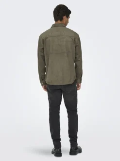 ONSRAVI FAKE SUEDE SHACKET OTW falcon