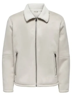 ONSROYCE SHEARLING JACKET OTW silver lining